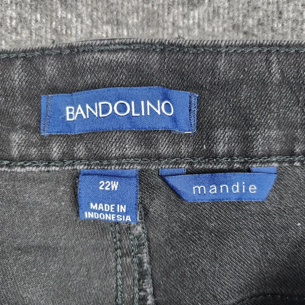 Bandolino Mandie Jeans Mens 22W Faded‎ Black Straight Leg Stretch Denim Hemmed
